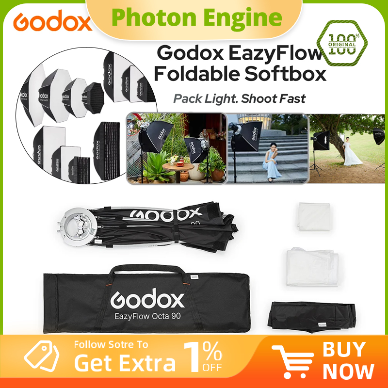 Photography Lighting Meter - Softbox dobrável Godox EazyFlow com montagem