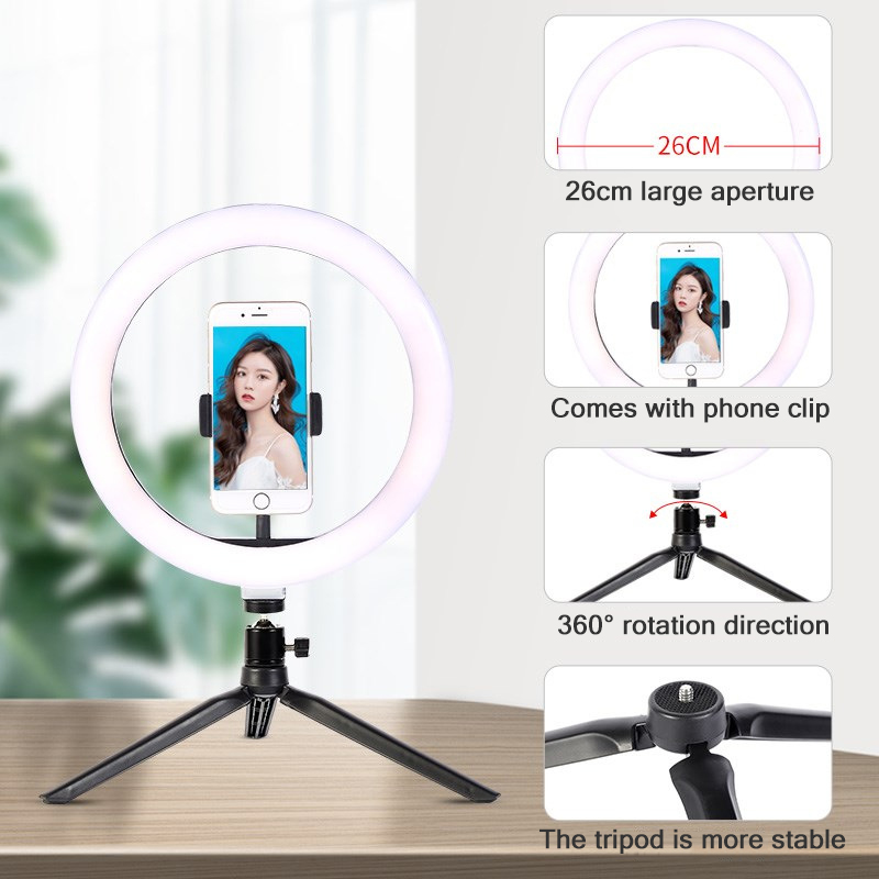 26cm 10 polegada led anel self - Stand Lighting Photography avaliação e preço