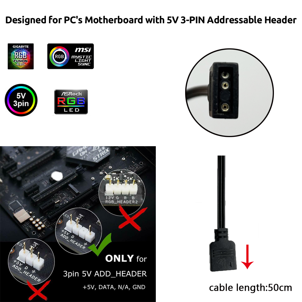 Conector ARGB 3 Pinos 5V para  - Photography Lighting Game avaliação e preço